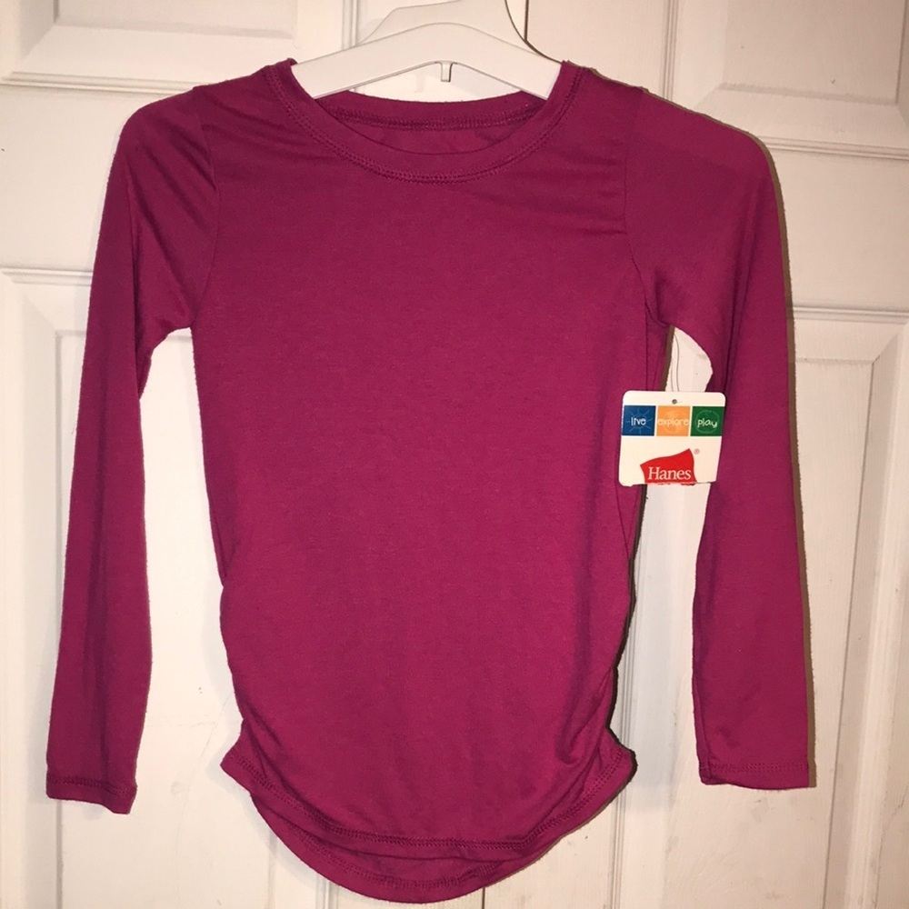 NWT Girl’s Hanes Ruched Tee